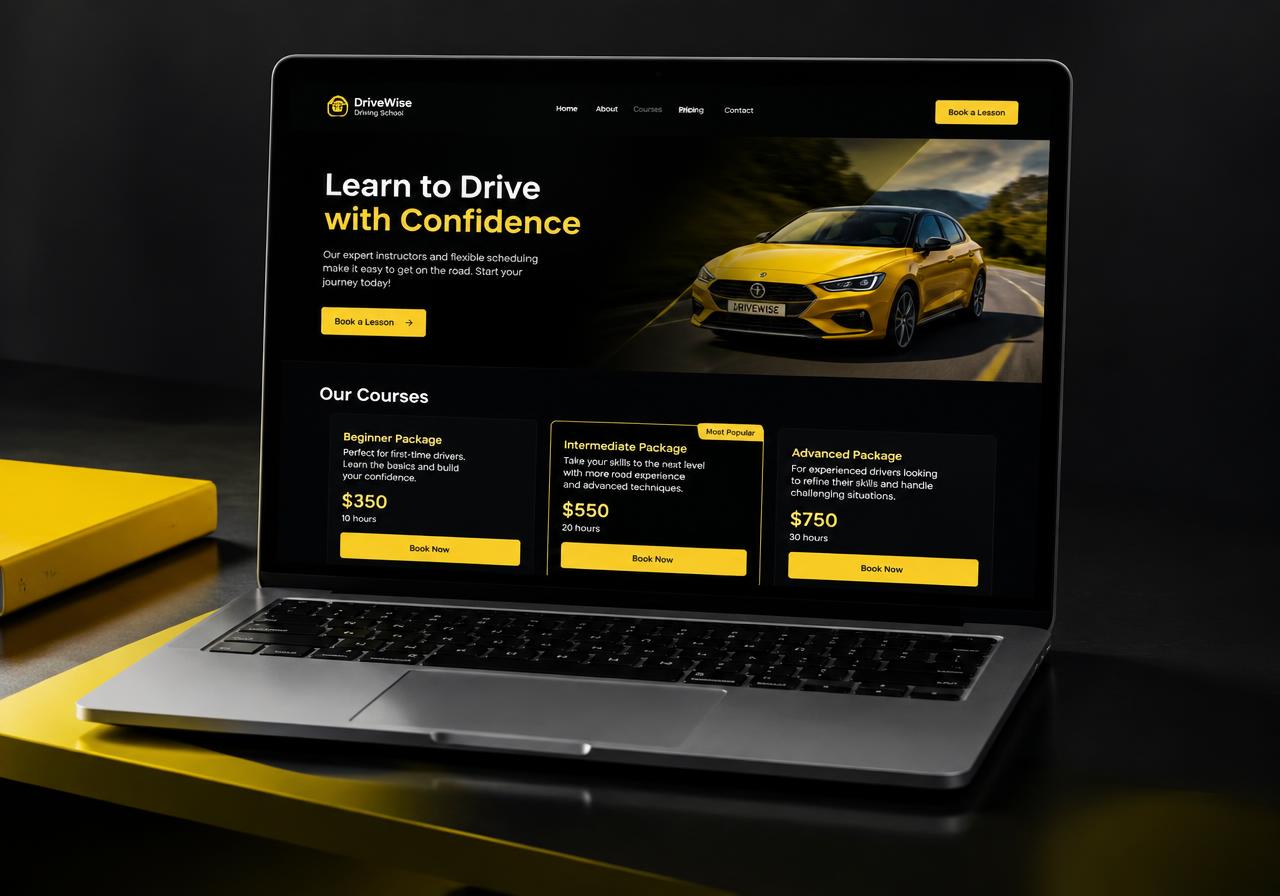 Modern Driving School — Website Design Concept by Graphics by Nay